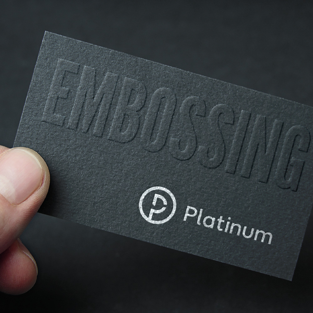 What is embossing? A special finish used to enhance printed items.